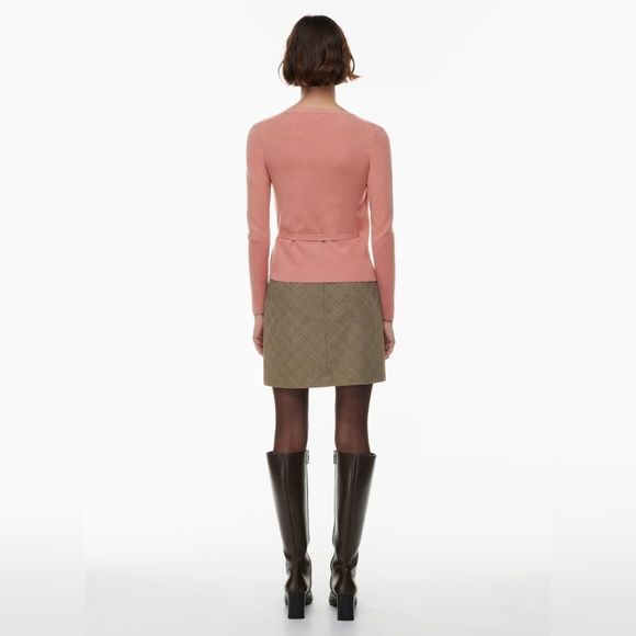Aritzia Wilfred Vivian Wrap Stretch Sweater Cardigan Size 2XS conch pink - Picture 8 of 11